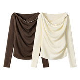 Ladies' knitted lapel with floral fringes